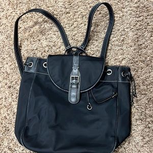 Furla Nylon Lightweight Backpack with silver tone hardware